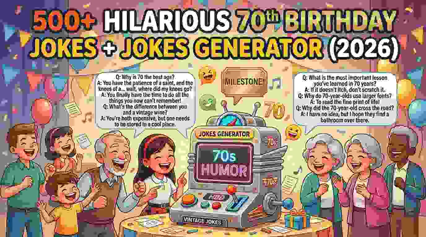 Hilarious 70th Birthday Jokes + Jokes Generator