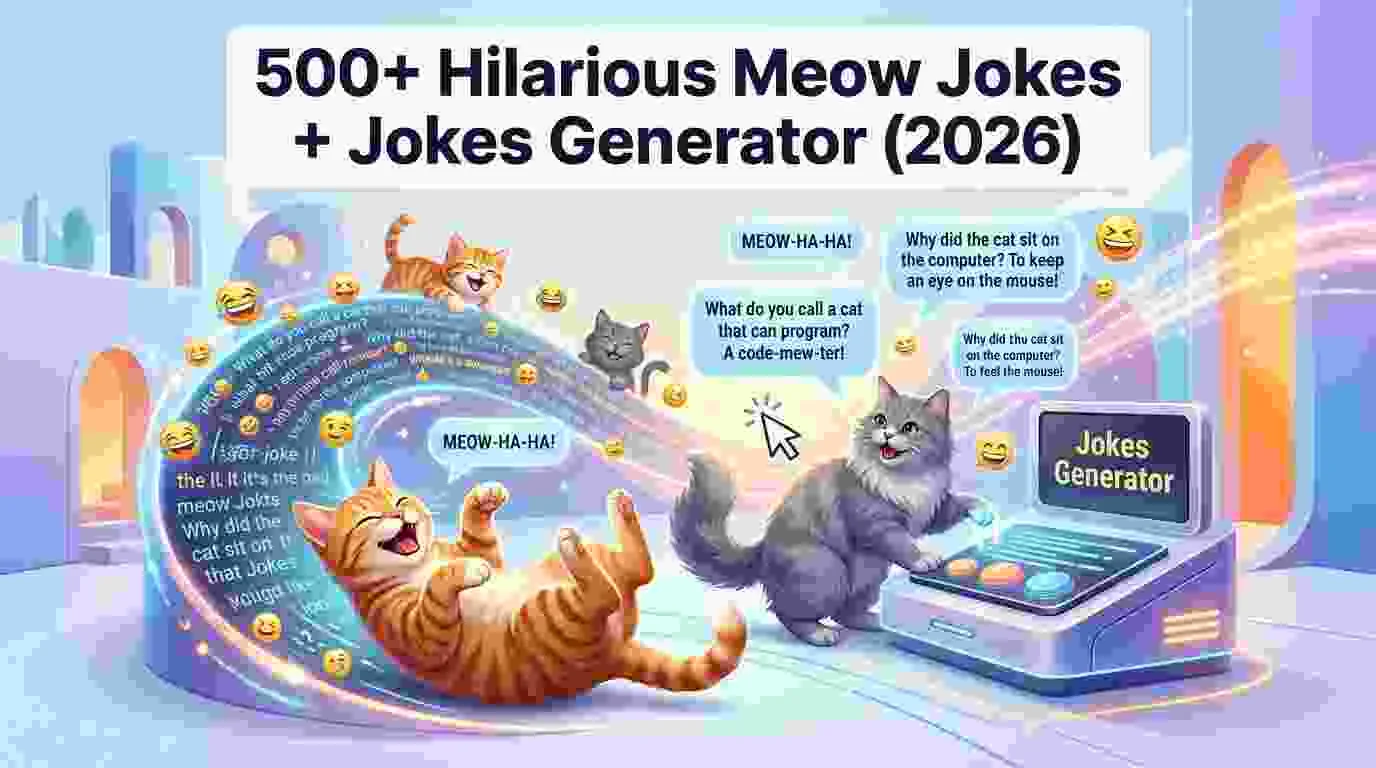 Hilarious Meow Jokes + Jokes Generator